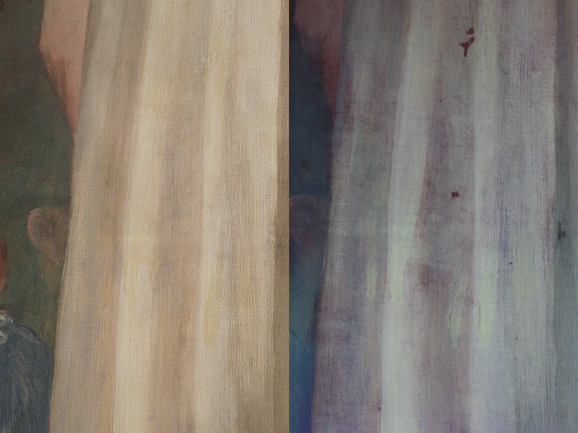 Paint drips on painting