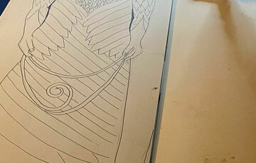 A finished sketch of the life size angel from Watts Chapel