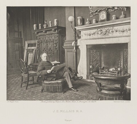 Photogravure of Sir John Everett Millais in his studio