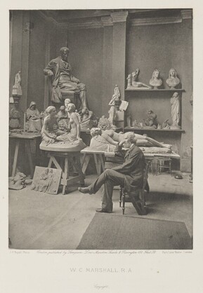 Photogravure of William Calder Marshall in his studio