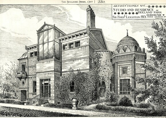 Drawing of Leighton House from 1880