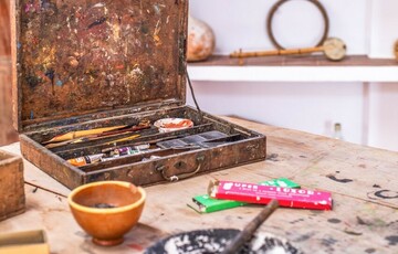 Photo of art supplies on a table