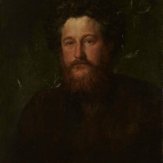 George Frederic Watts, Portrait of William Morris, oil painting, 1870, National Portrait Gallery collection