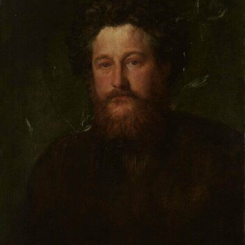 George Frederic Watts, Portrait of William Morris, oil painting, 1870, National Portrait Gallery collection