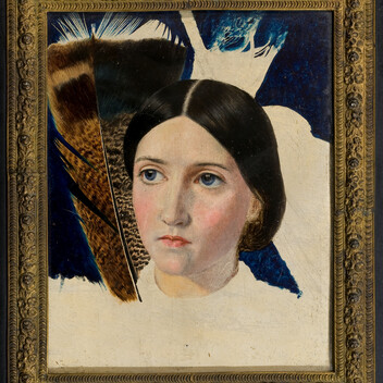 Portrait of Christina Rossetti in oil