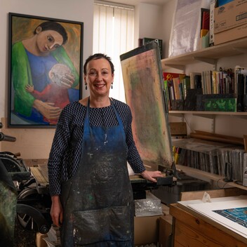 Anita Klein in her studio