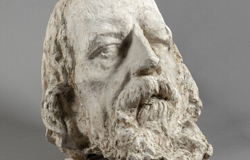 A sculpture study of the head of Alfred Tennyson