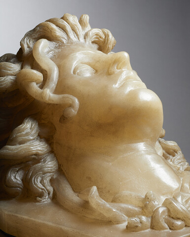 Carved severed head of Medusa
