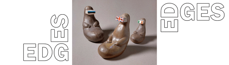 banner gif of three ceramic figures with the Edges logo either side