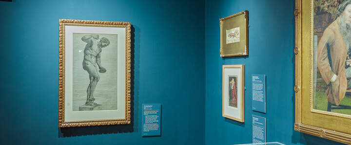 A temporary exhibition display at Watts Gallery