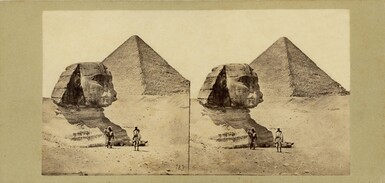 Stereograph of the Egyptian pyramids