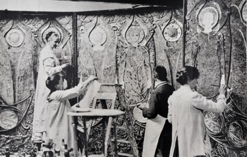 Mary Watts and community working on Watts Chapel