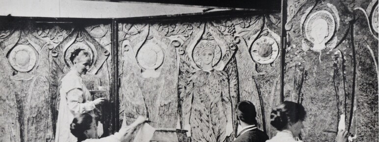 Mary Watts and community working on Watts Chapel