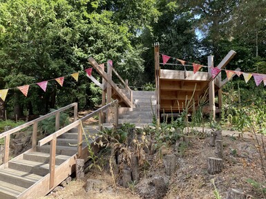 Wooden auditorium in woodland