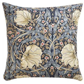 A cotton cushion with the famous William Morris print on, this includes a floral design that forms a symmetrical pattern
