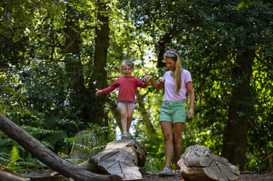 A mother and daughter play in the Verey Playwood