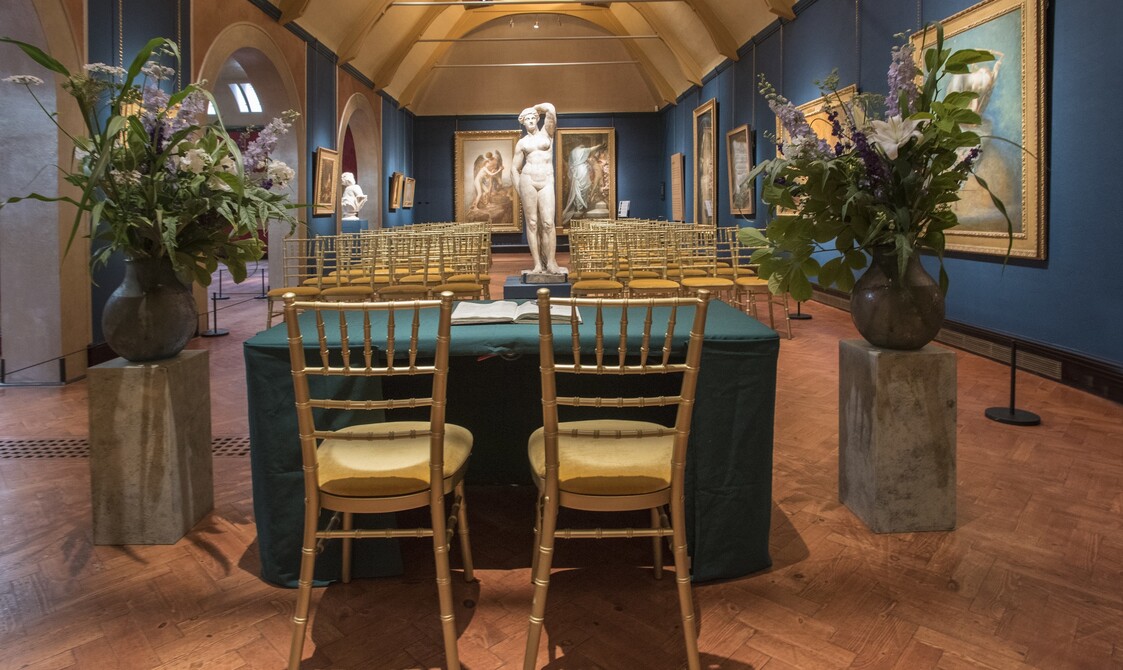 Wedding ceremony in gallery